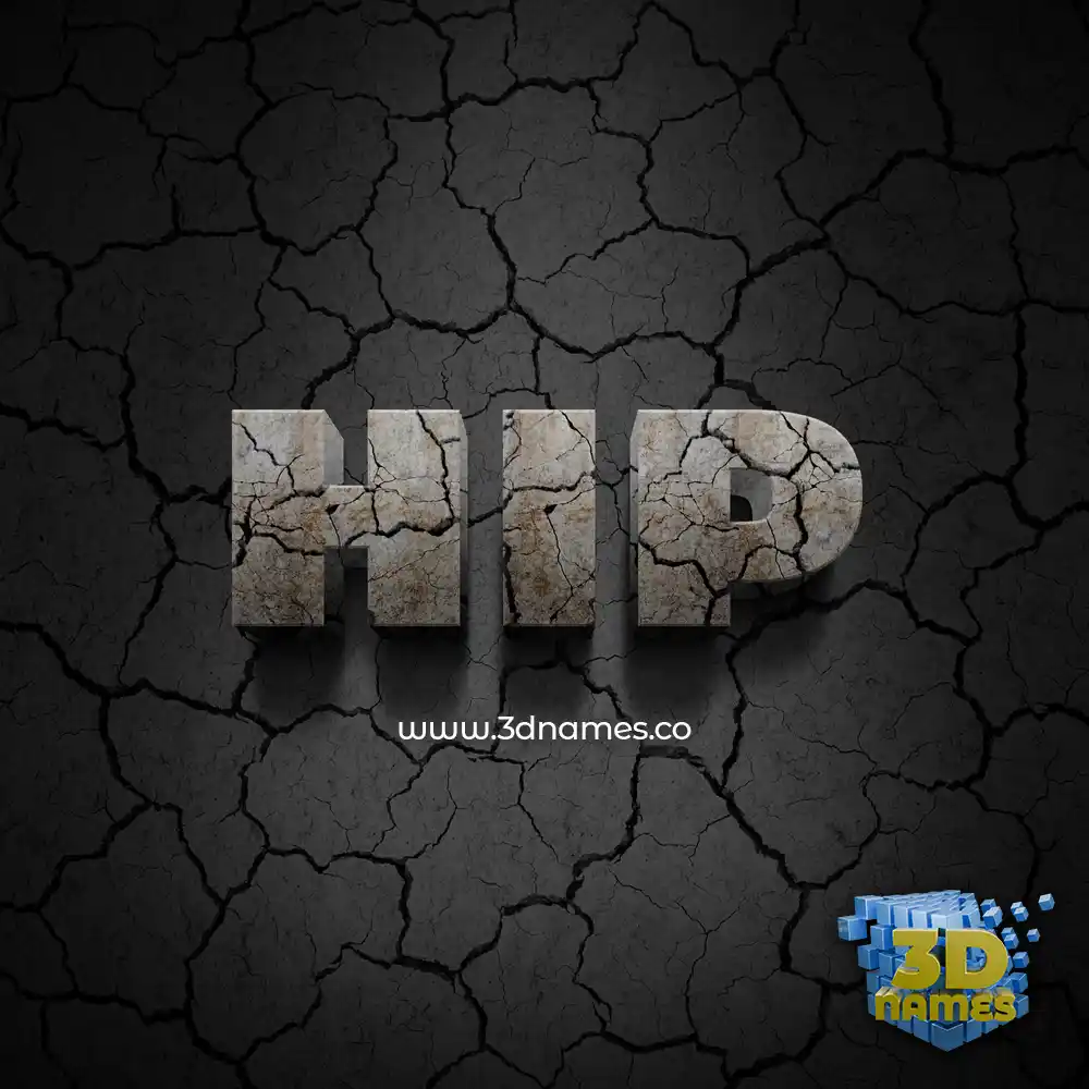 hip in Cracked Stone style - 3D name wallpaper