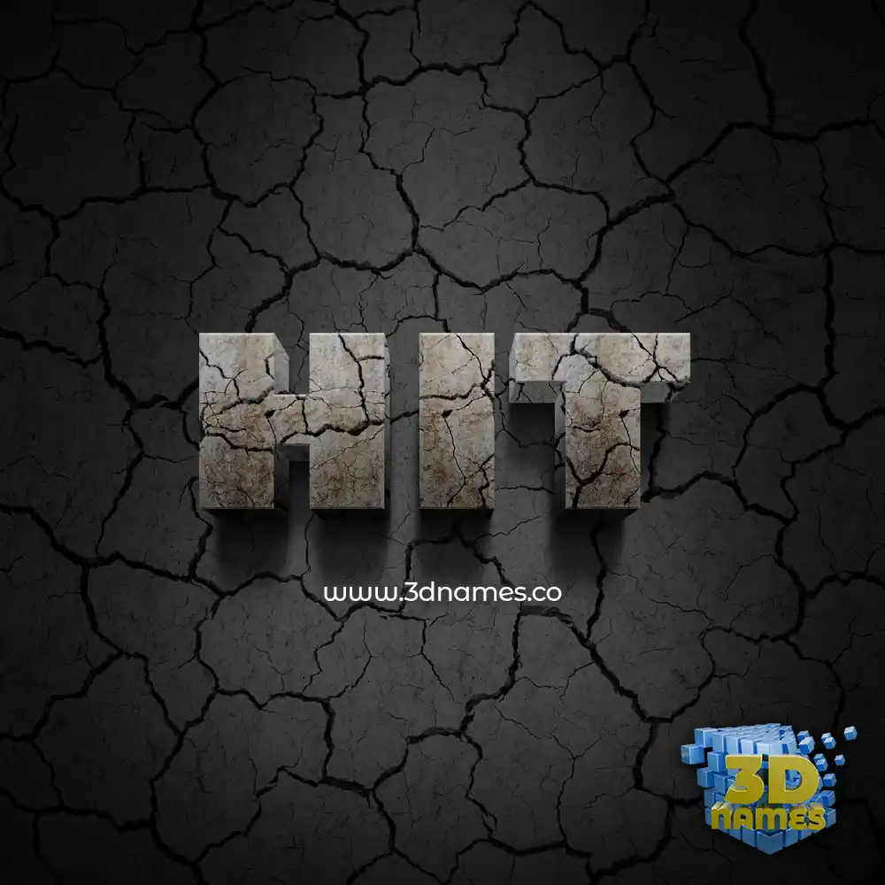 hit in Cracked Stone style - 3D name wallpaper