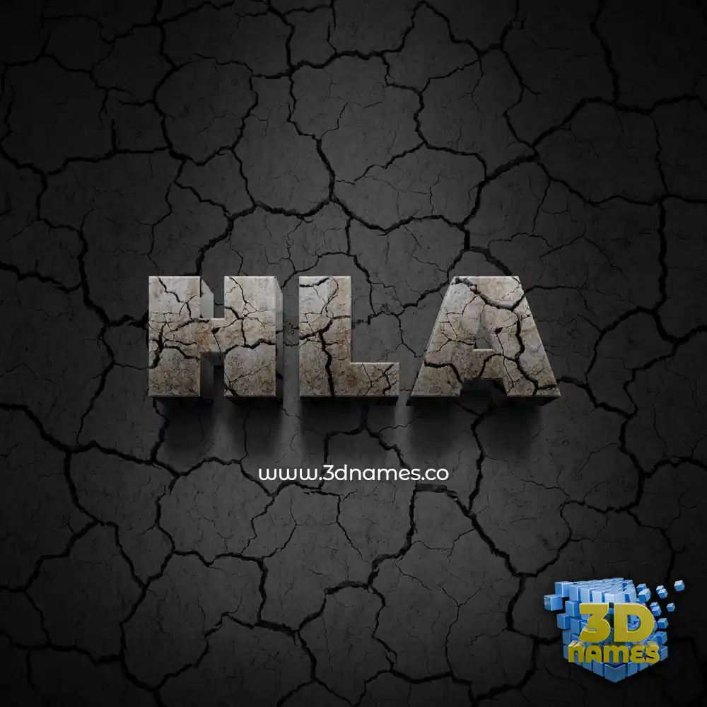hla in Cracked Stone style - 3D name wallpaper