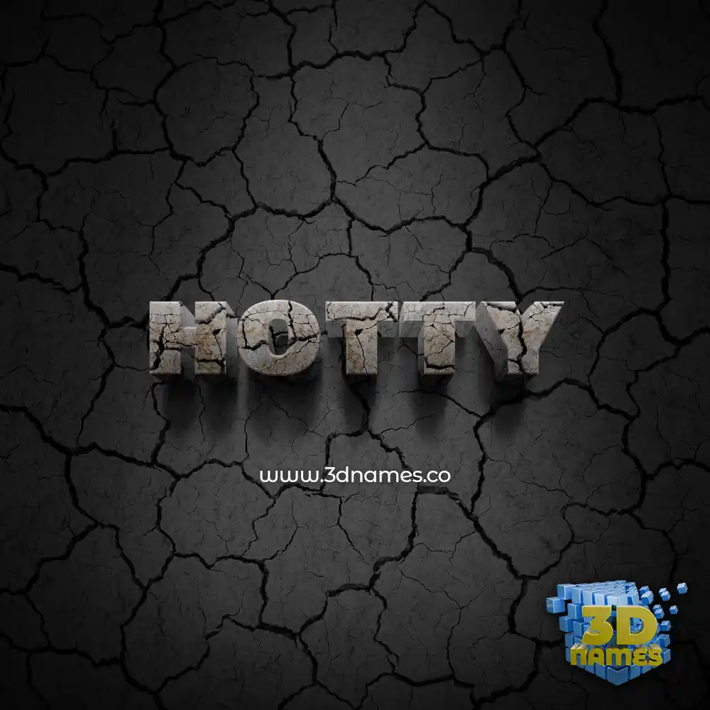 hotty in Cracked Stone style - 3D name wallpaper