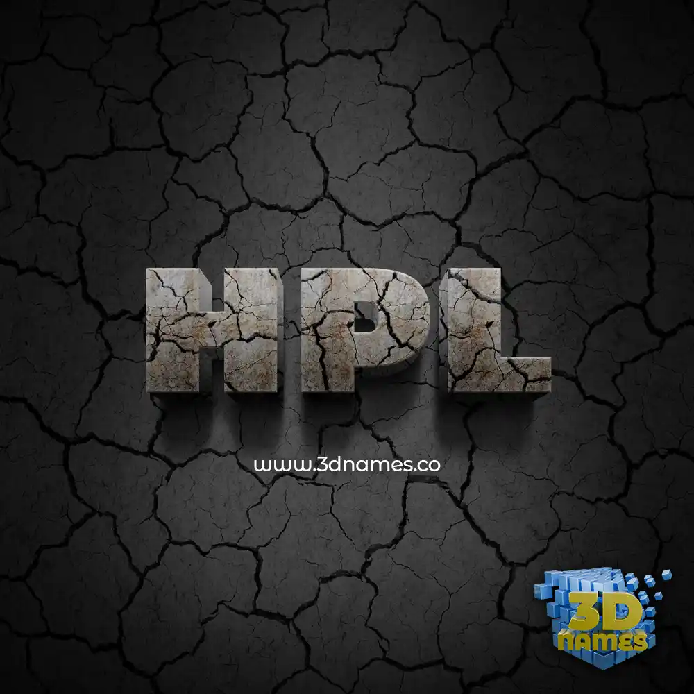 hpl in Cracked Stone style - 3D name wallpaper