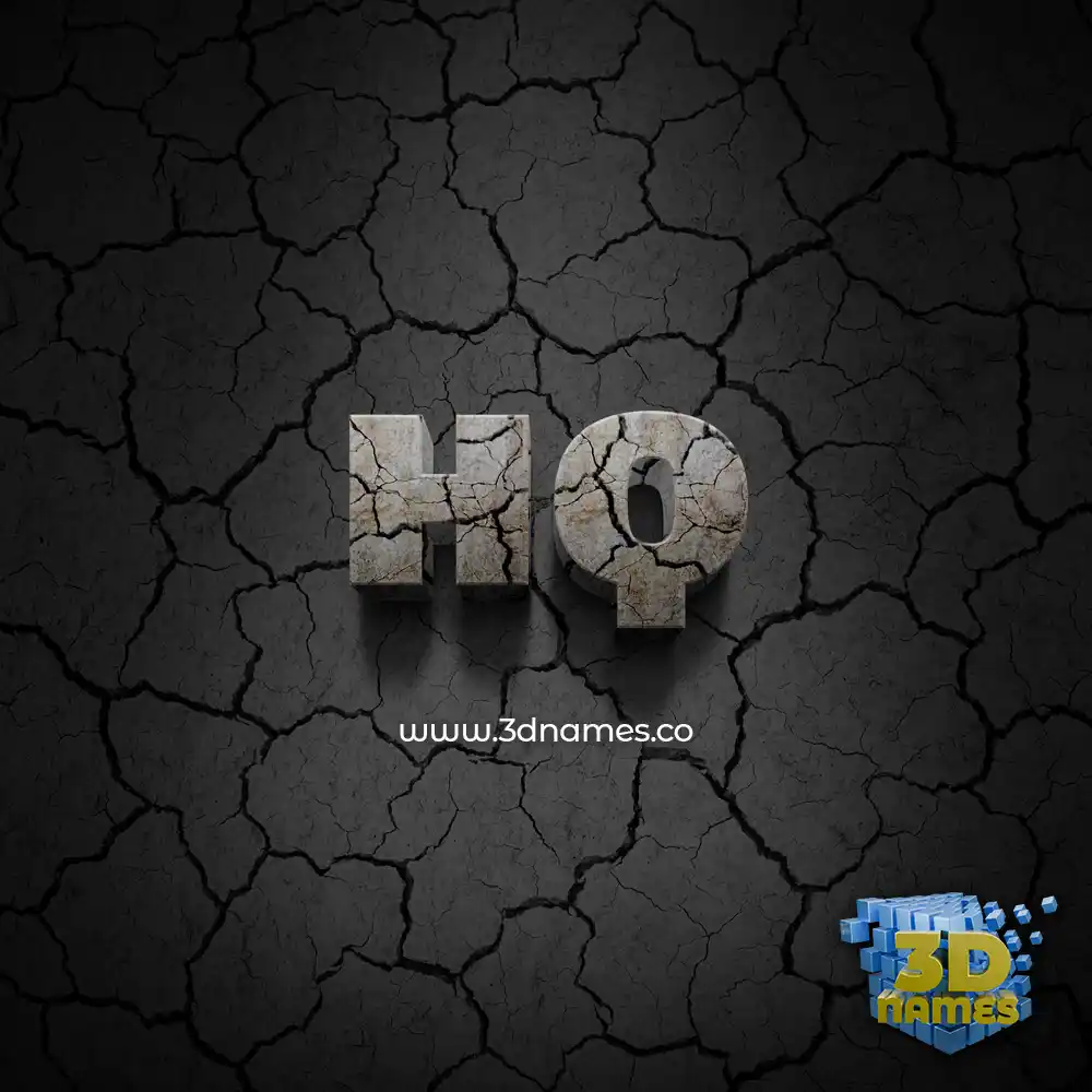 hq in Cracked Stone style - 3D name wallpaper