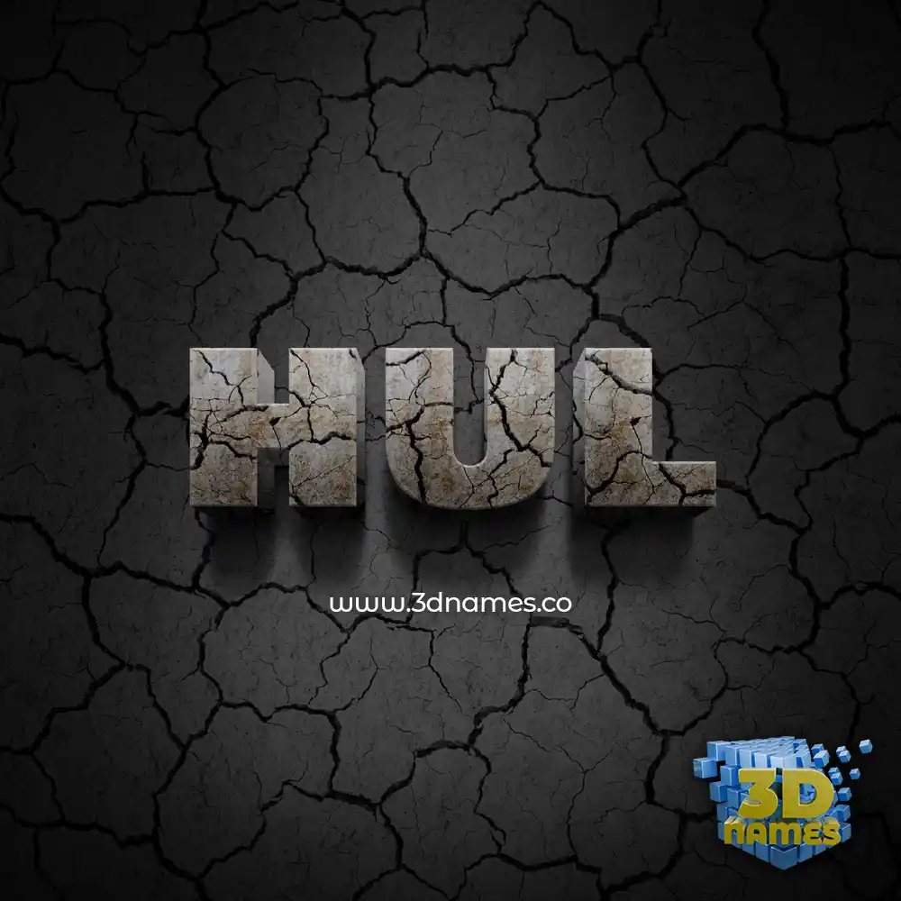 hul in Cracked Stone style - 3D name wallpaper