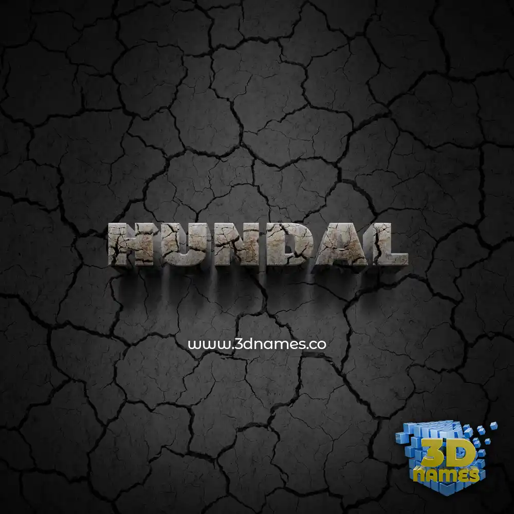 hundal in Cracked Stone style - 3D name wallpaper