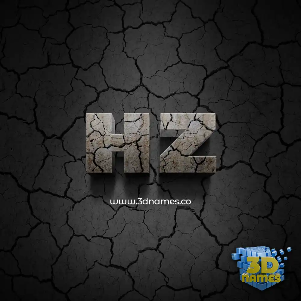 hz in Cracked Stone style - 3D name wallpaper