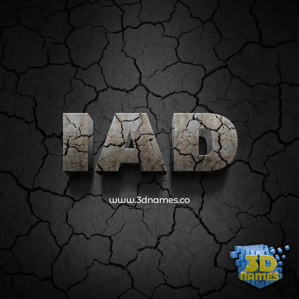 iad in Cracked Stone style - 3D name wallpaper