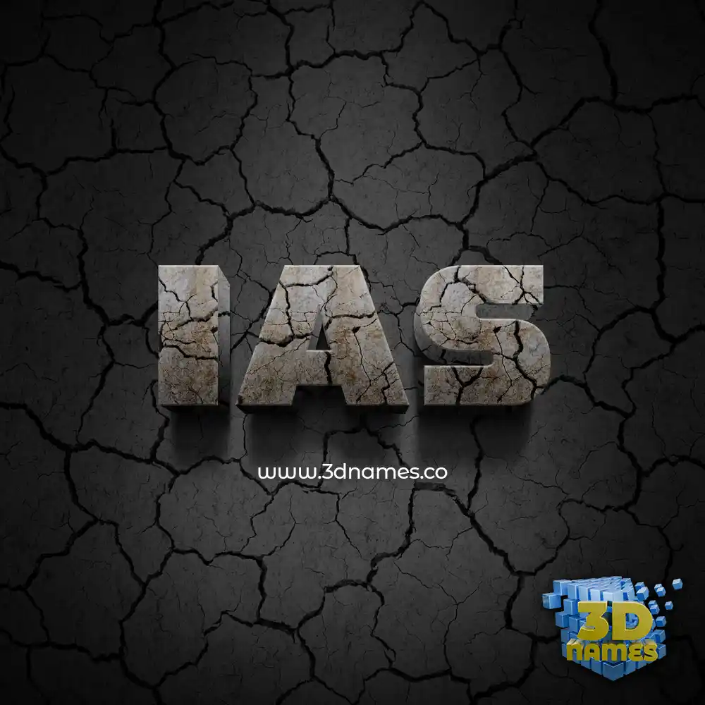 ias in Cracked Stone style - 3D name wallpaper