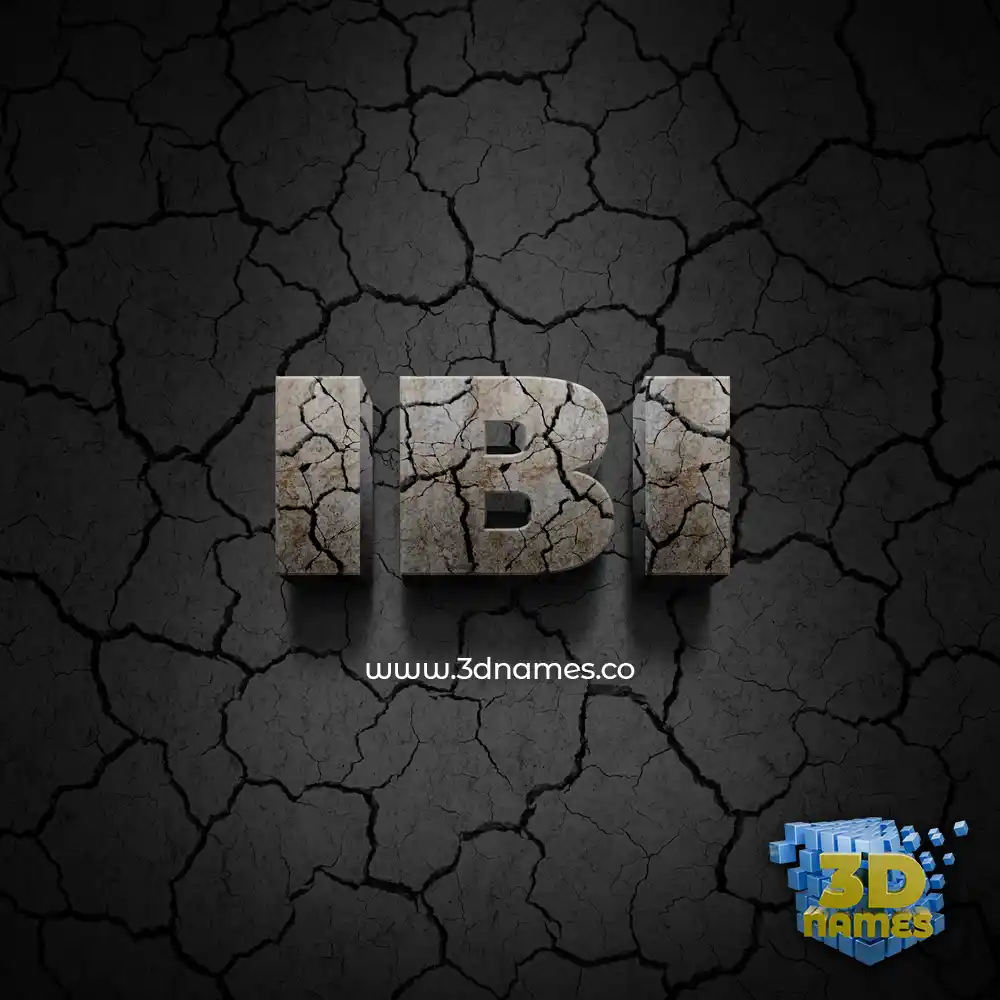 ibi in Cracked Stone style - 3D name wallpaper
