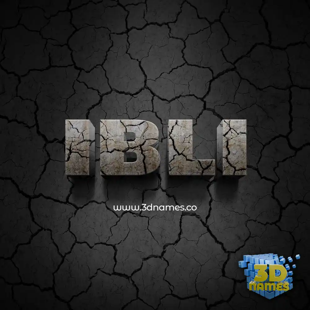ibli in Cracked Stone style - 3D name wallpaper
