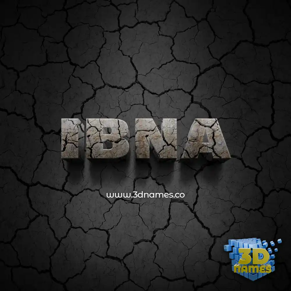 ibna in Cracked Stone style - 3D name wallpaper