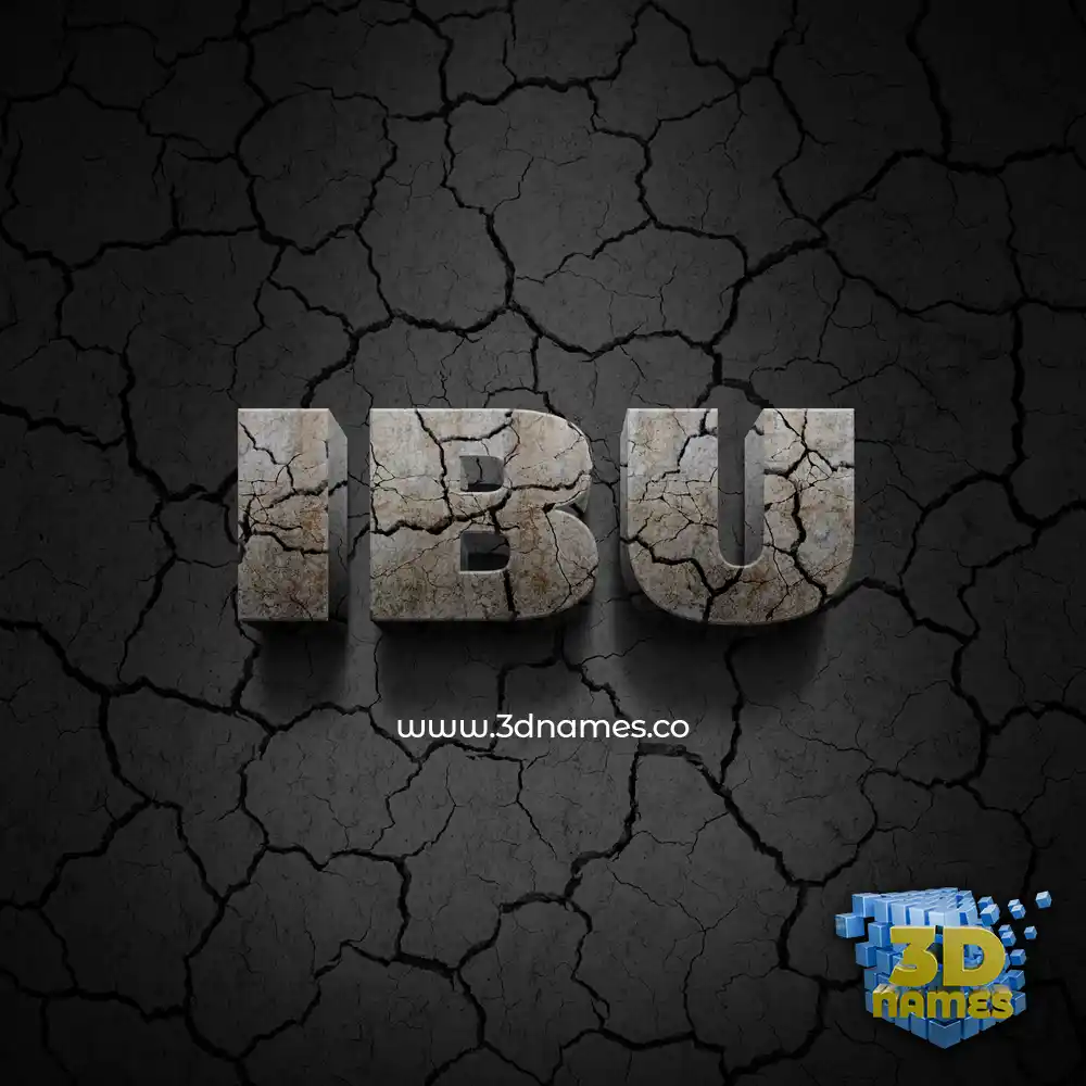 ibu in Cracked Stone style - 3D name wallpaper