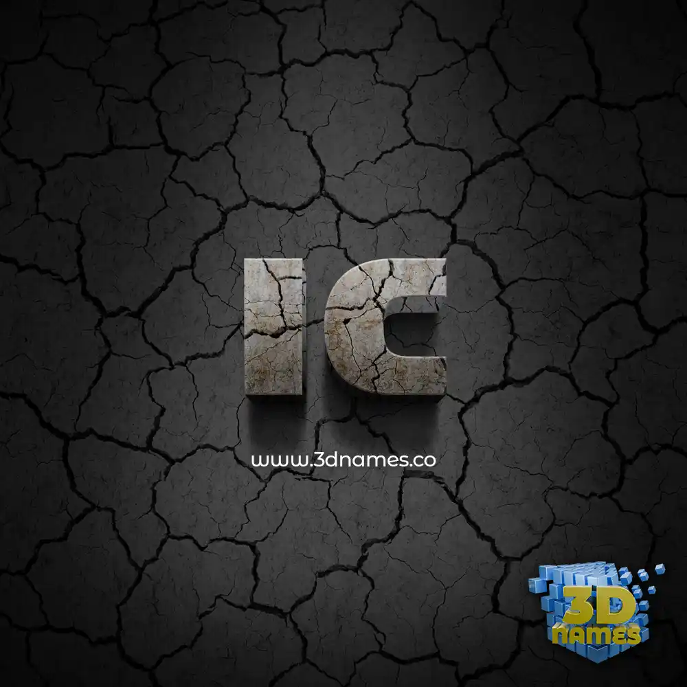 ic in Cracked Stone style - 3D name wallpaper
