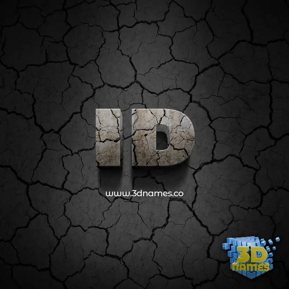 id in Cracked Stone style - 3D name wallpaper