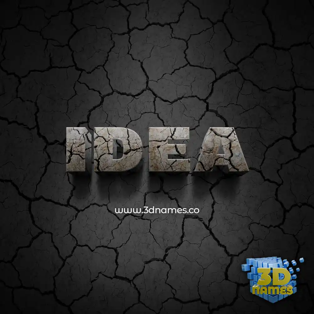 idea in Cracked Stone style - 3D name wallpaper