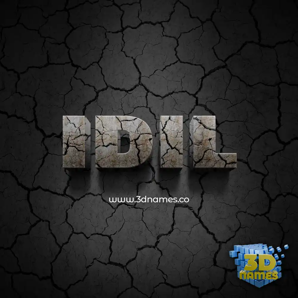 idil in Cracked Stone style - 3D name wallpaper