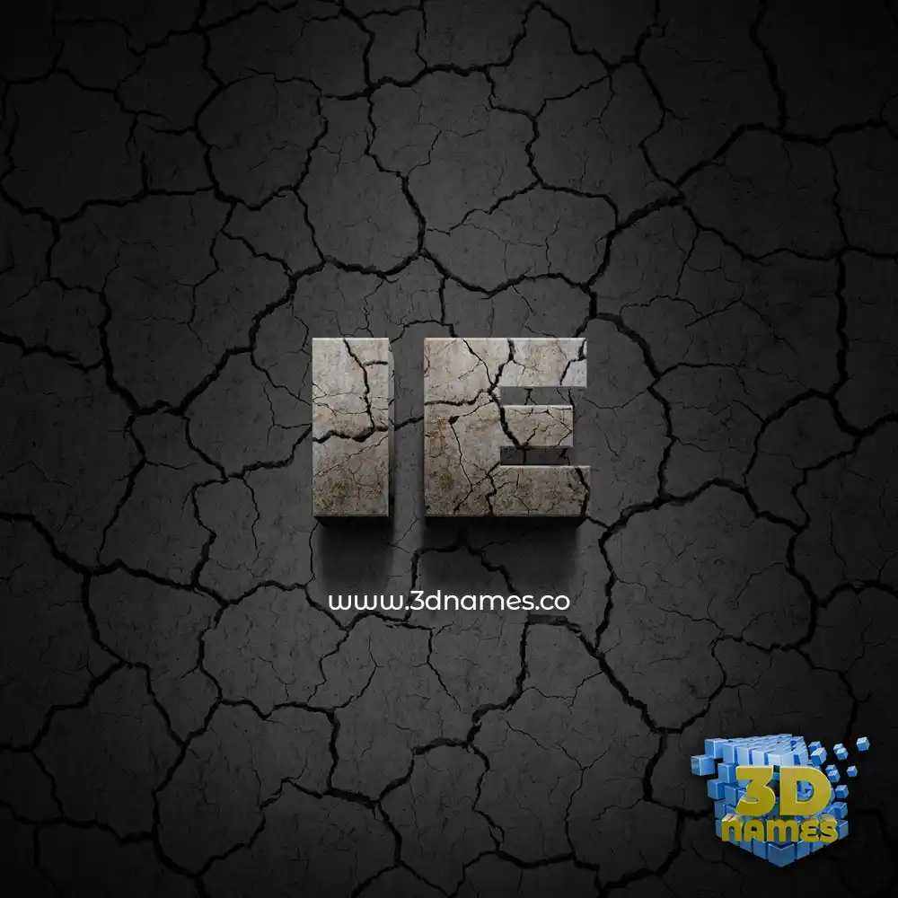 ie in Cracked Stone style - 3D name wallpaper
