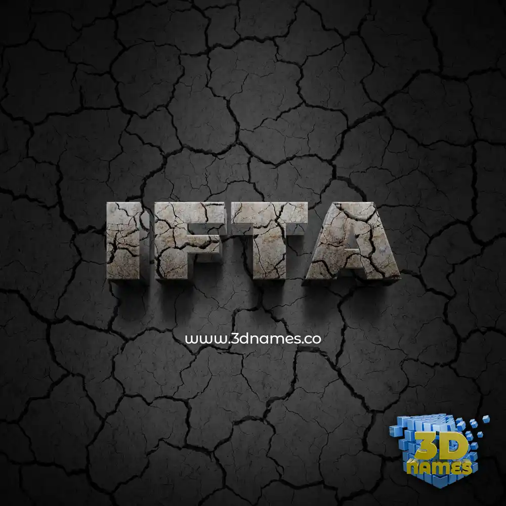 ifta in Cracked Stone style - 3D name wallpaper