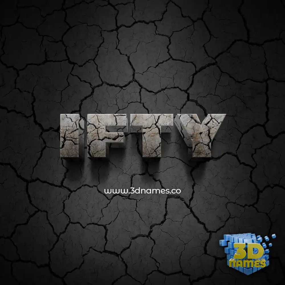 ifty in Cracked Stone style - 3D name wallpaper