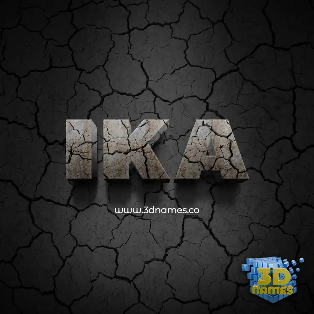 ika in Cracked Stone style - 3D name wallpaper