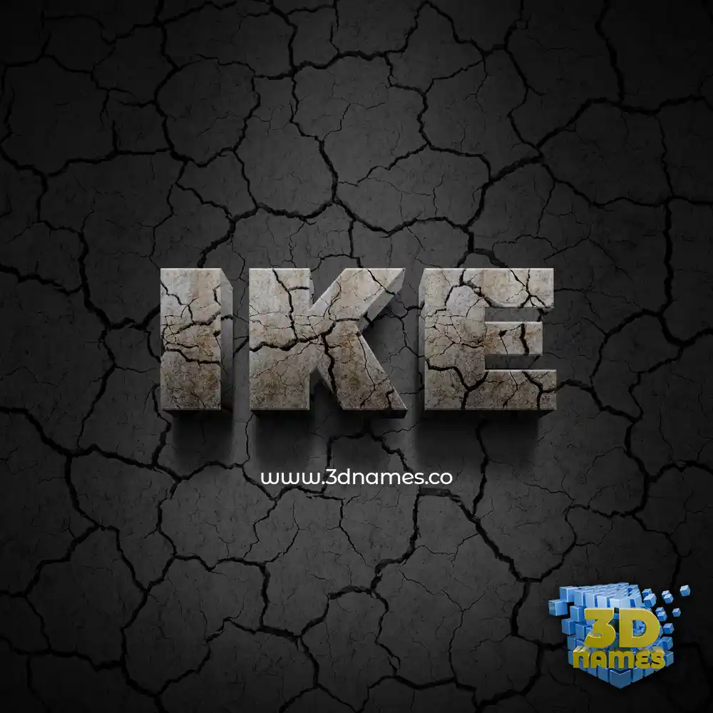ike in Cracked Stone style - 3D name wallpaper