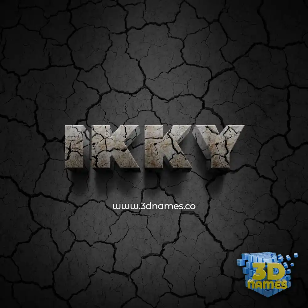 ikky in Cracked Stone style - 3D name wallpaper