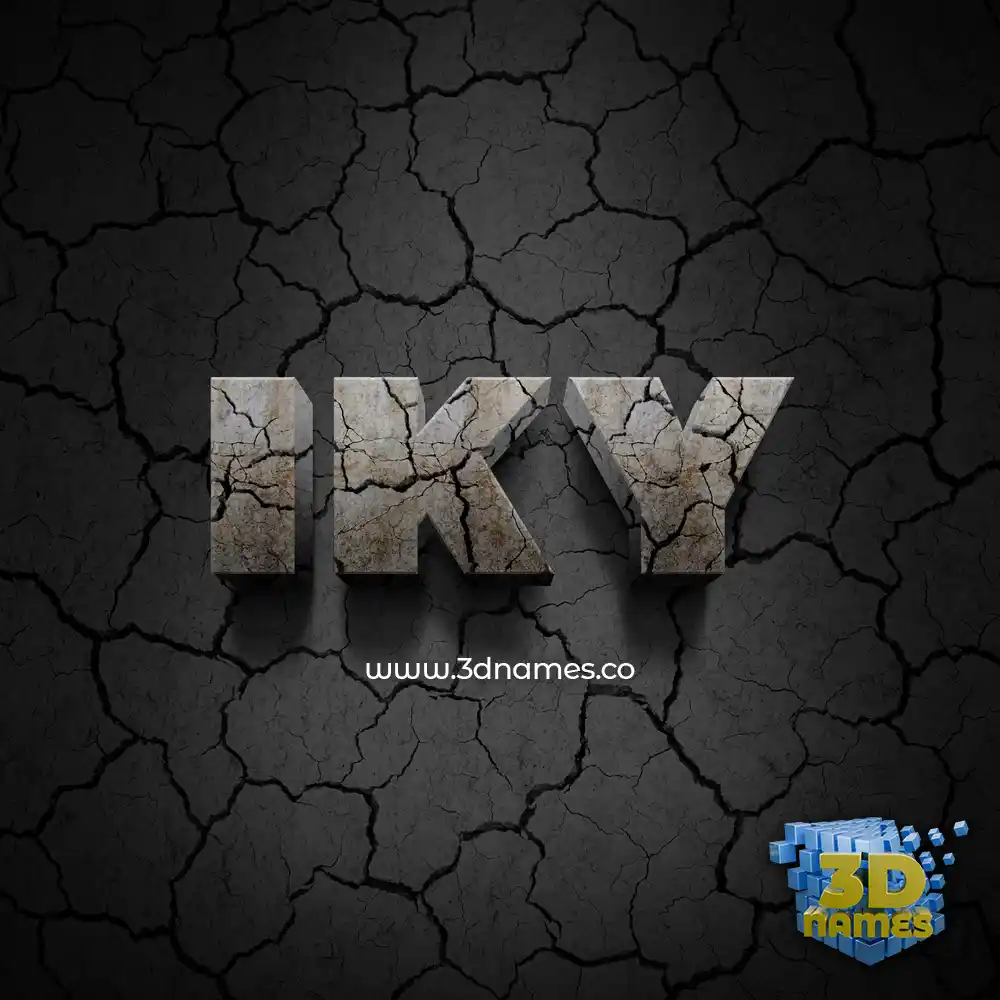 iky in Cracked Stone style - 3D name wallpaper
