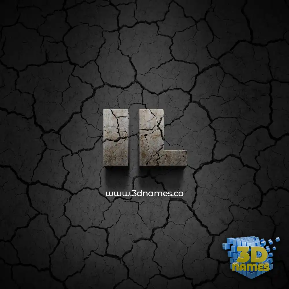 il in Cracked Stone style - 3D name wallpaper