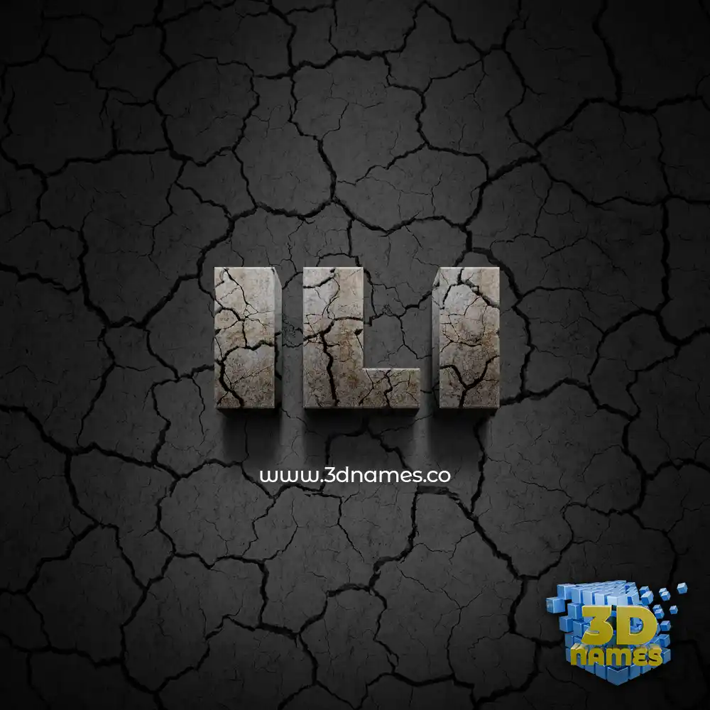 ili in Cracked Stone style - 3D name wallpaper