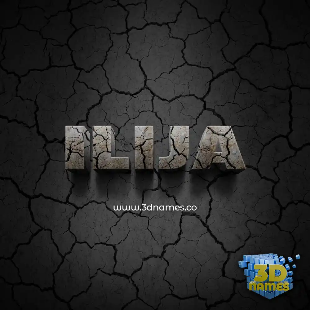 ilija in Cracked Stone style - 3D name wallpaper