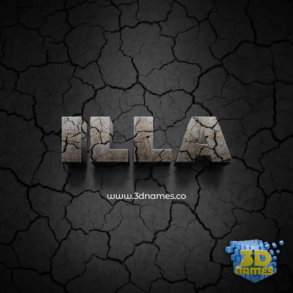 illa in Cracked Stone style - 3D name wallpaper