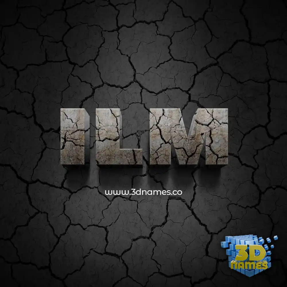 ilm in Cracked Stone style - 3D name wallpaper