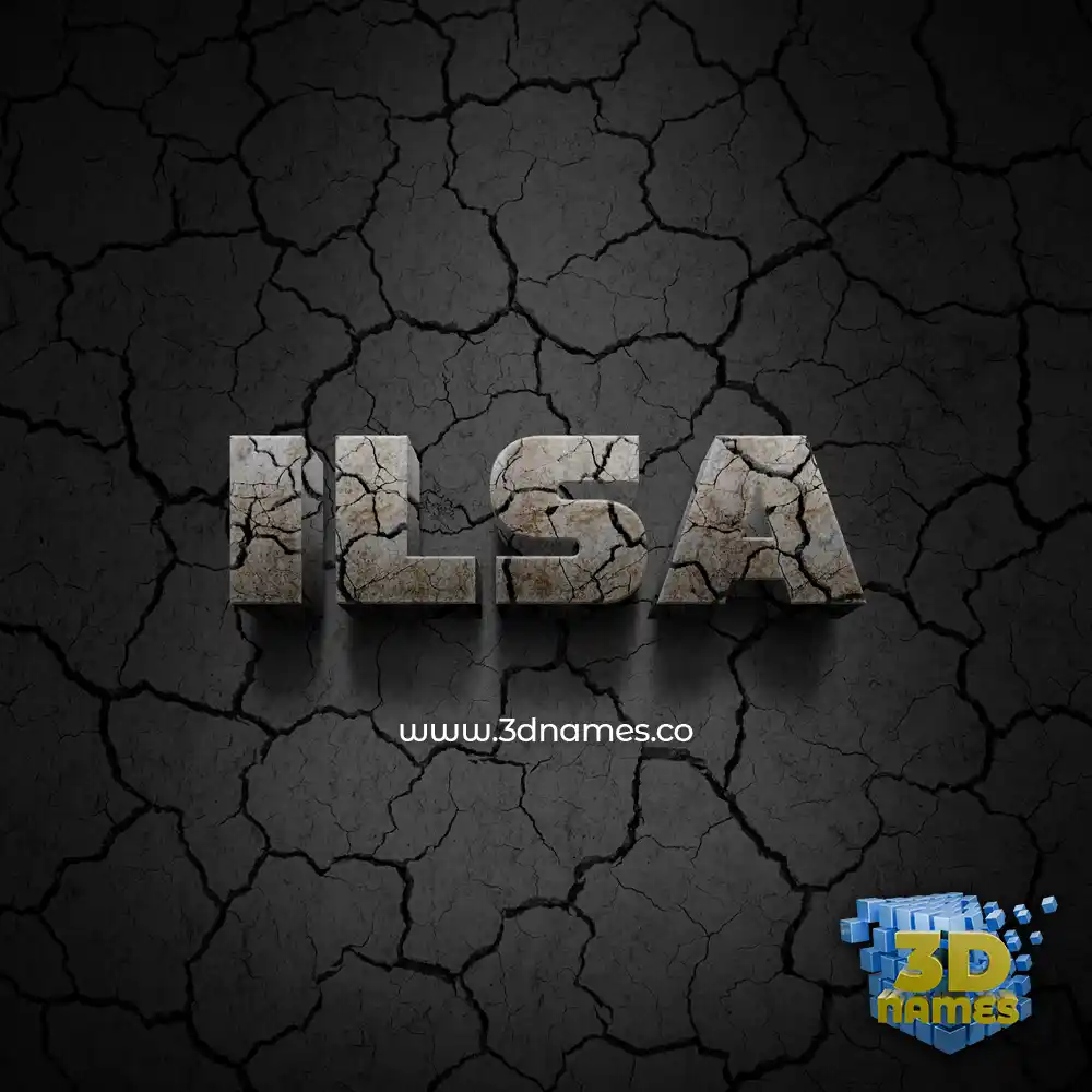 ilsa in Cracked Stone style - 3D name wallpaper