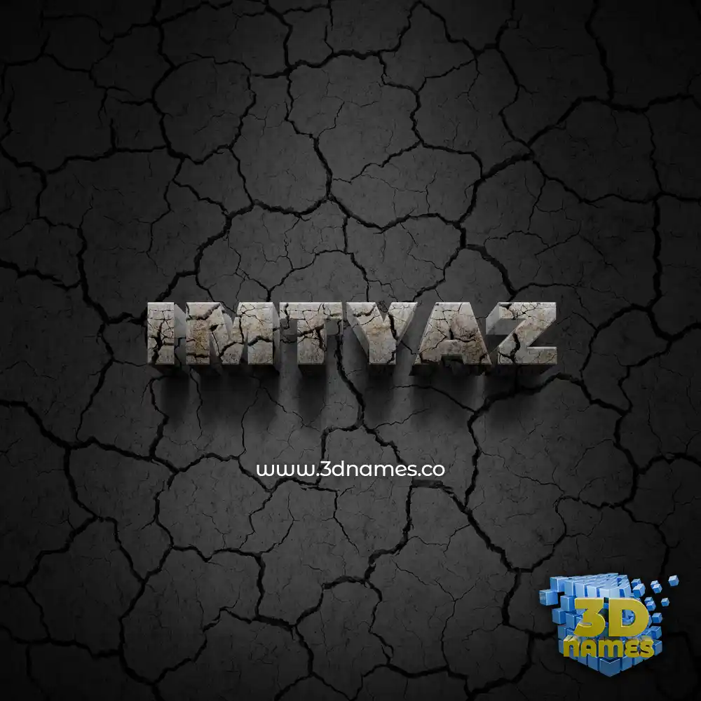 imtyaz in Cracked Stone style - 3D name wallpaper