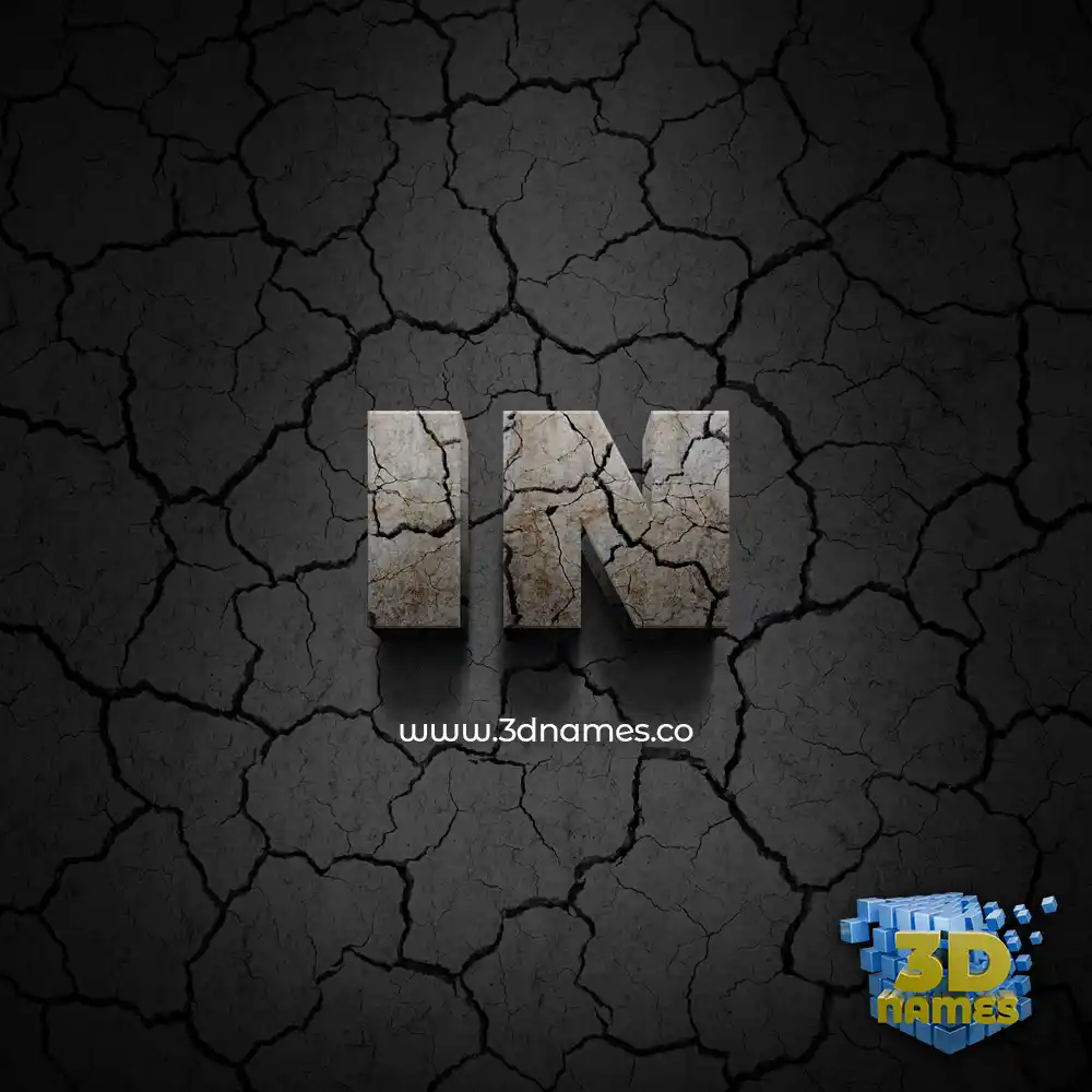 in in Cracked Stone style - 3D name wallpaper
