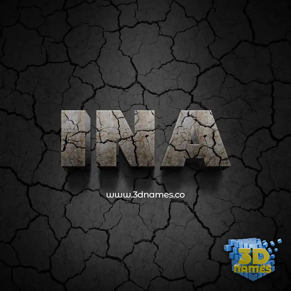 ina in Cracked Stone style - 3D name wallpaper