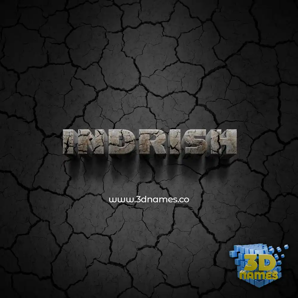 indrish in Cracked Stone style - 3D name wallpaper