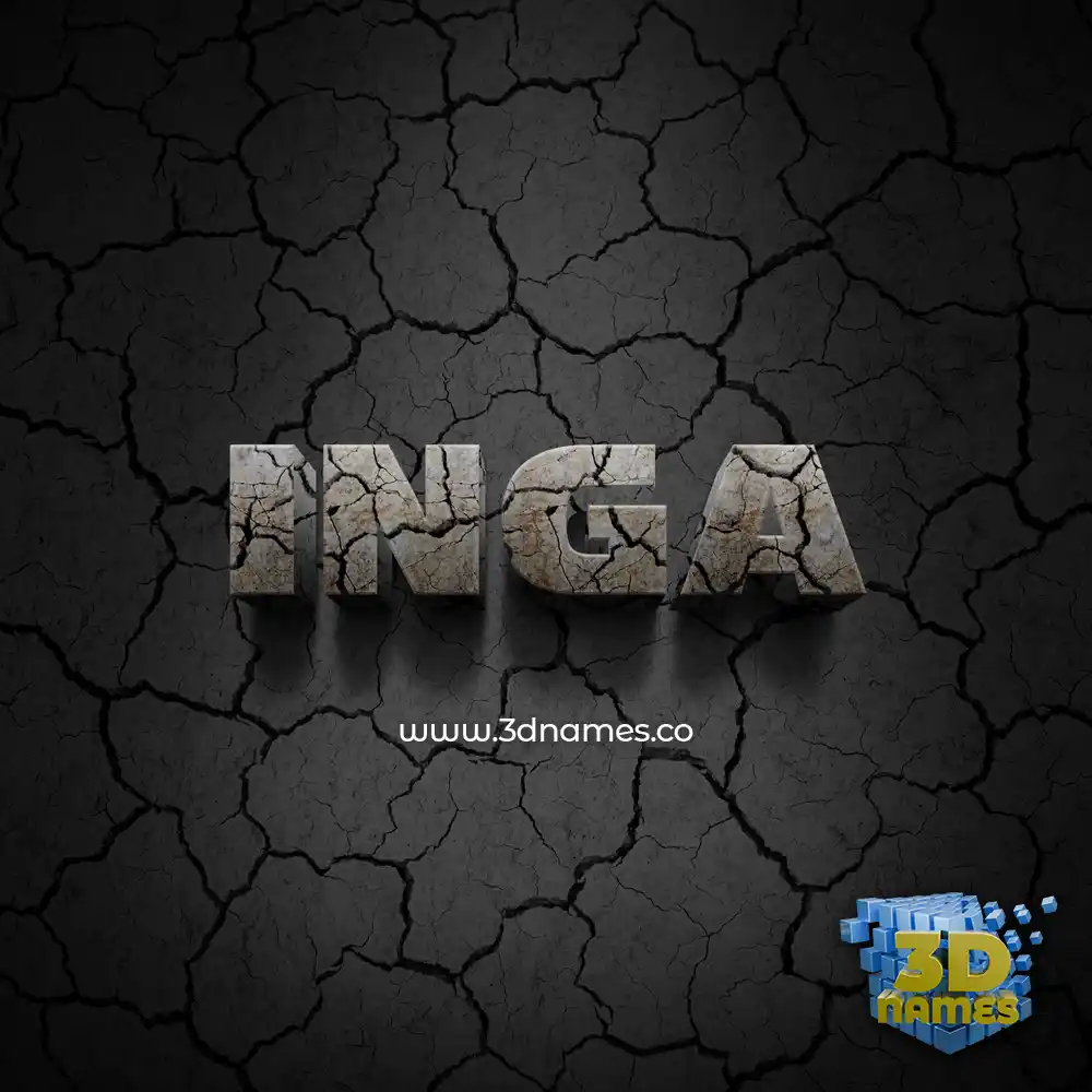 inga in Cracked Stone style - 3D name wallpaper