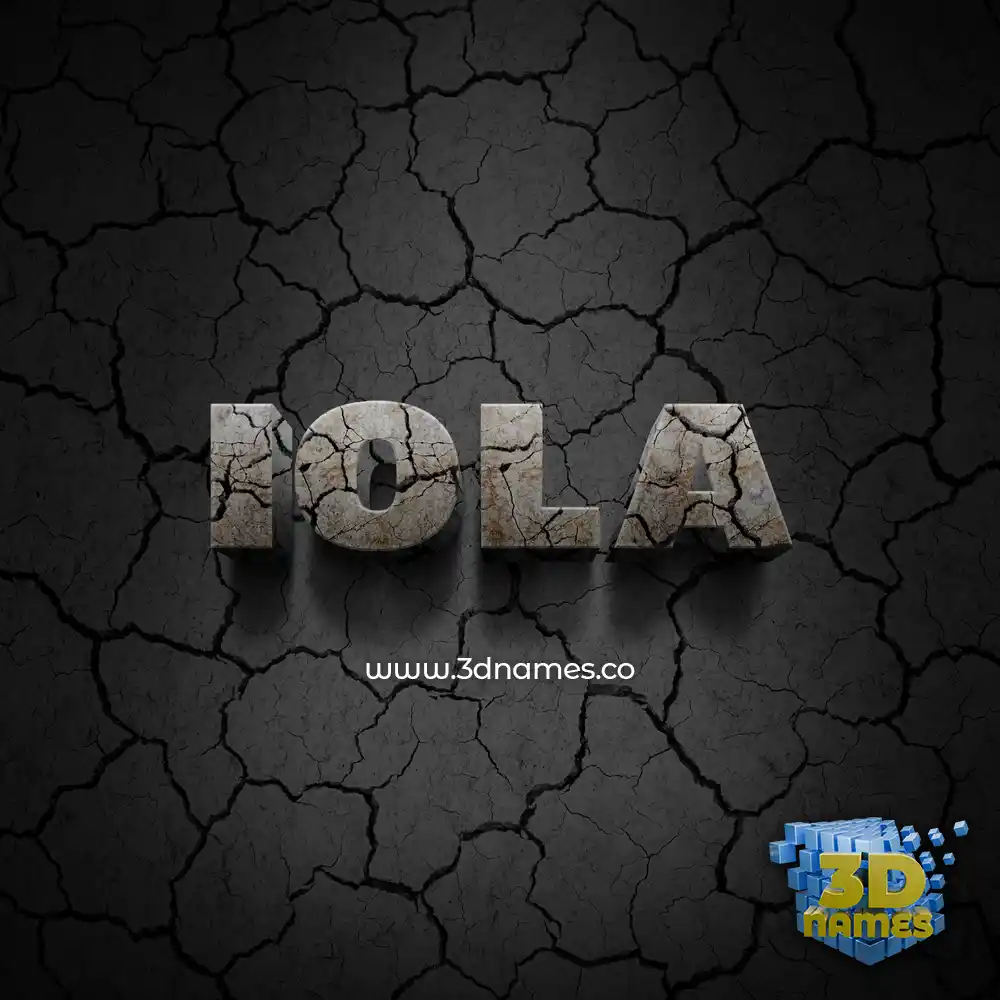 iola in Cracked Stone style - 3D name wallpaper