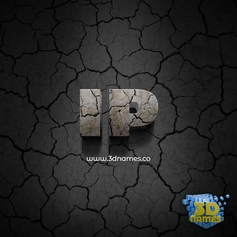 ip in Cracked Stone style - 3D name wallpaper