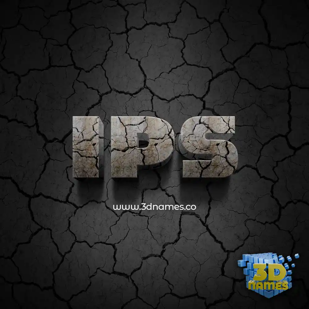 ips in Cracked Stone style - 3D name wallpaper
