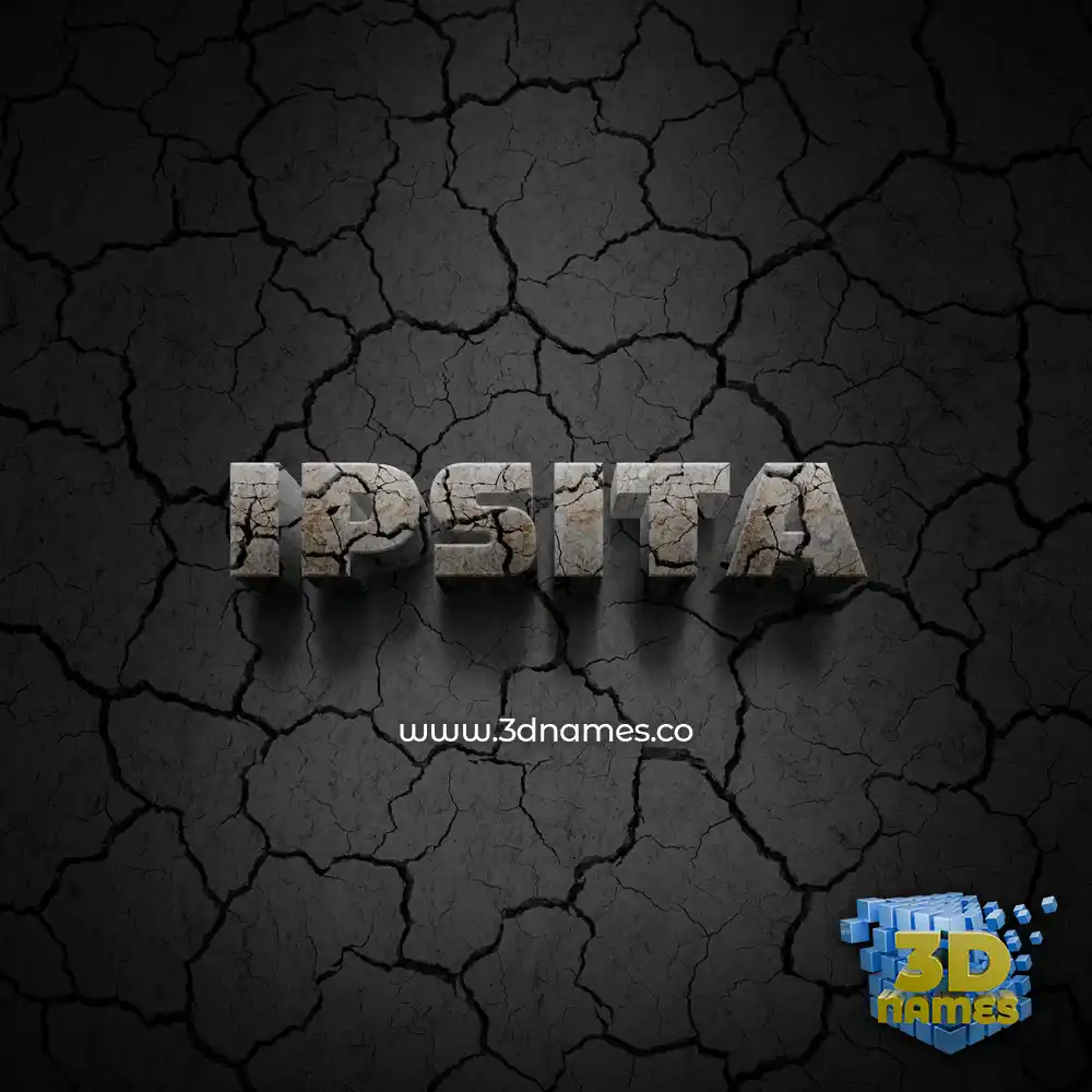 ipsita in Cracked Stone style - 3D name wallpaper