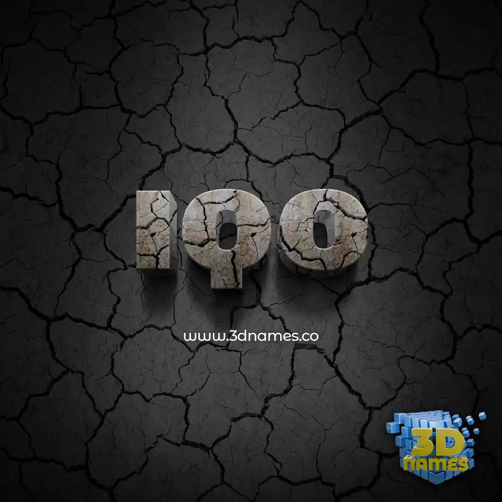 iqo in Cracked Stone style - 3D name wallpaper