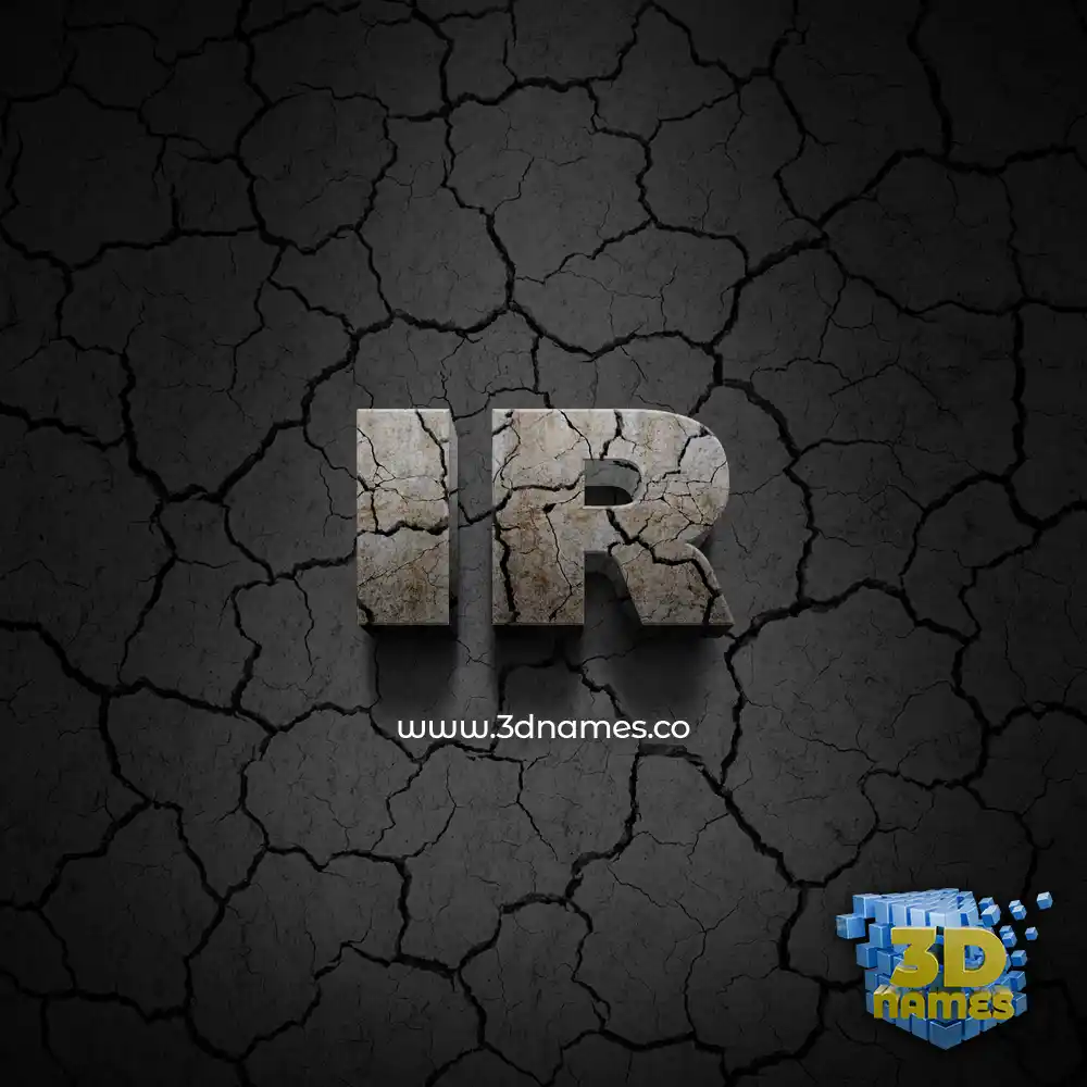 ir in Cracked Stone style - 3D name wallpaper