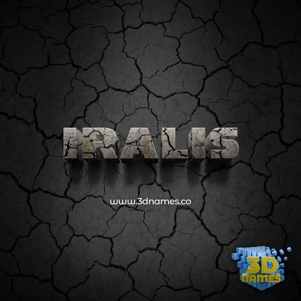 iralis in Cracked Stone style - 3D name wallpaper