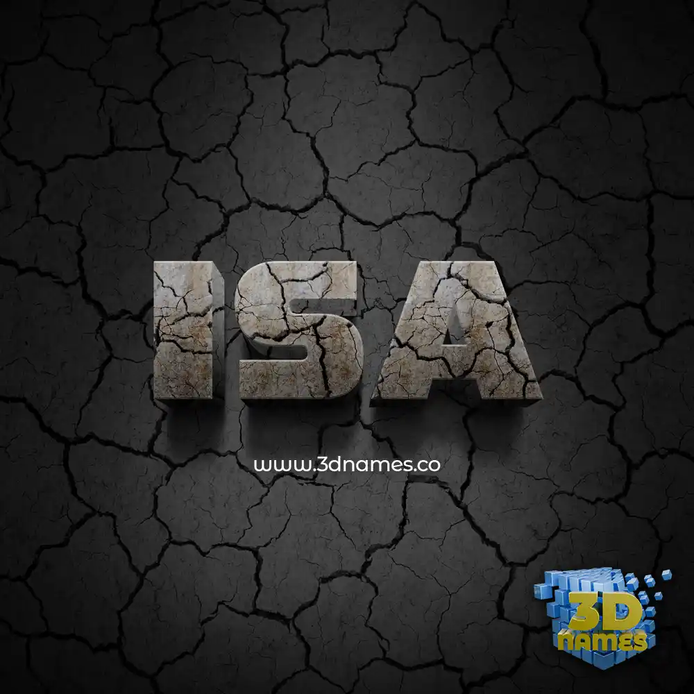 isa in Cracked Stone style - 3D name wallpaper