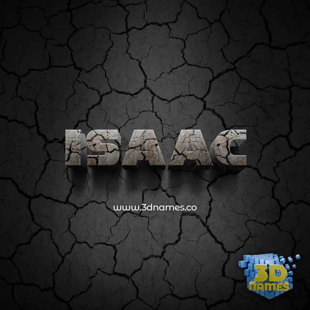 isaac in Cracked Stone style - 3D name wallpaper