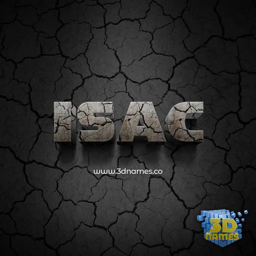 isac in Cracked Stone style - 3D name wallpaper