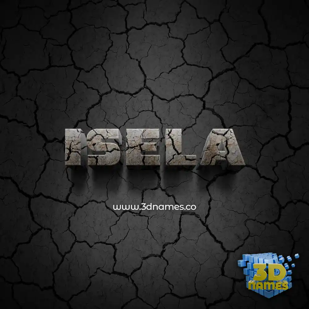 isela in Cracked Stone style - 3D name wallpaper