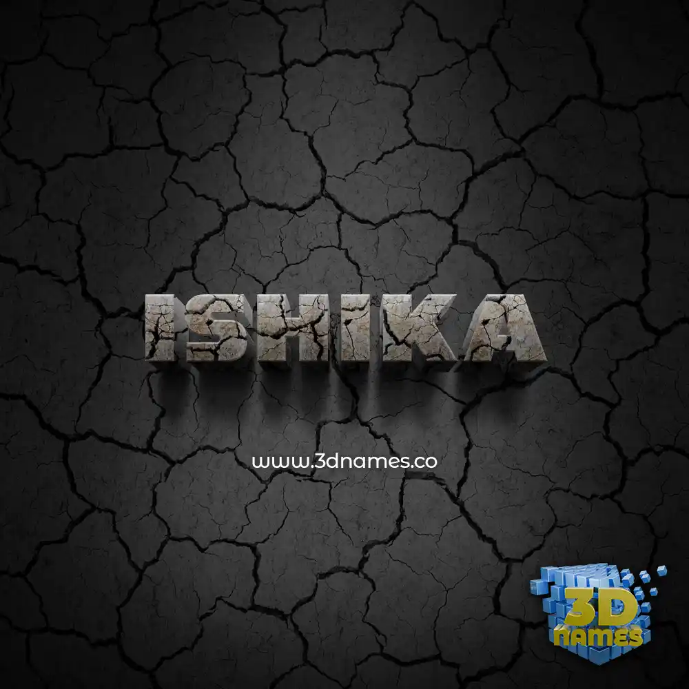 ishika in Cracked Stone style - 3D name wallpaper