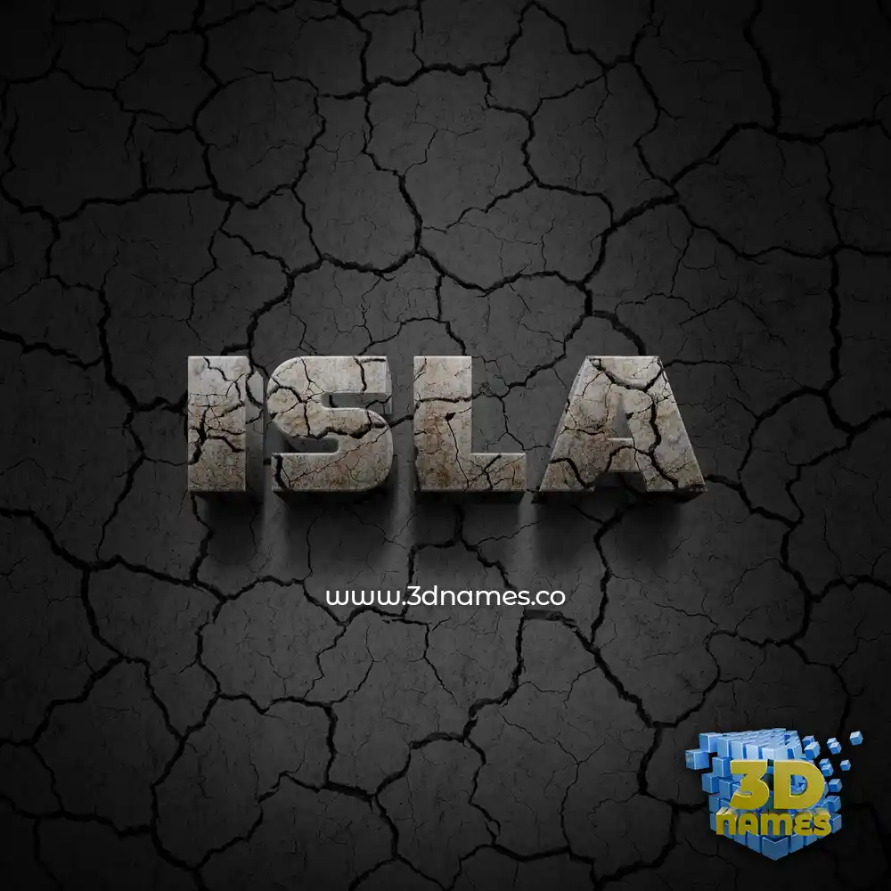 isla in Cracked Stone style - 3D name wallpaper
